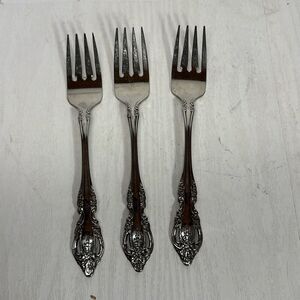 Oneida Community BRAHMS Stainless Steel 3 Salad Forks Silverware Flatware